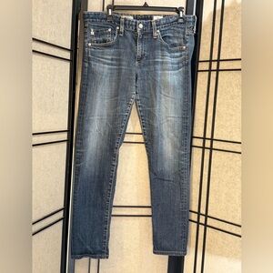 AG Adriano Goldschmied Women's 28R Blue The Nikki Relaxed Skinny Jeans. READ